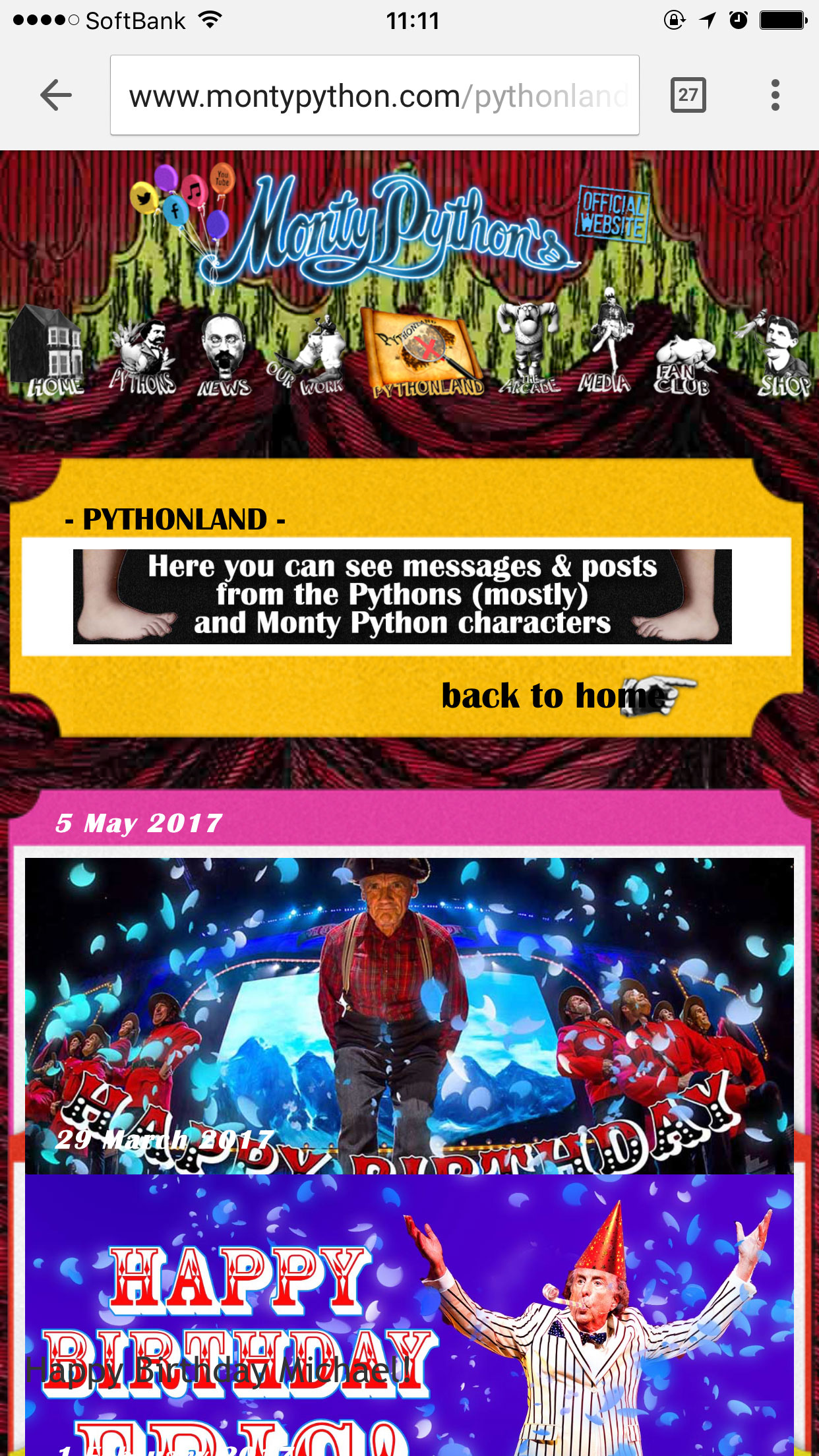 モンティパイソンの公式ページ